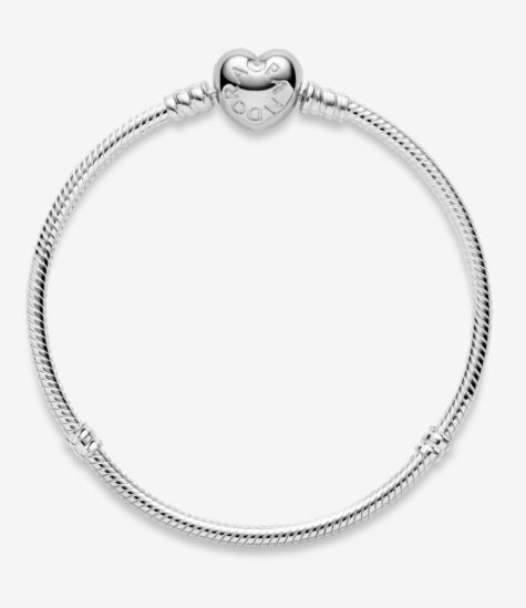Срібний браслет Pandora із застібкою у формі серця