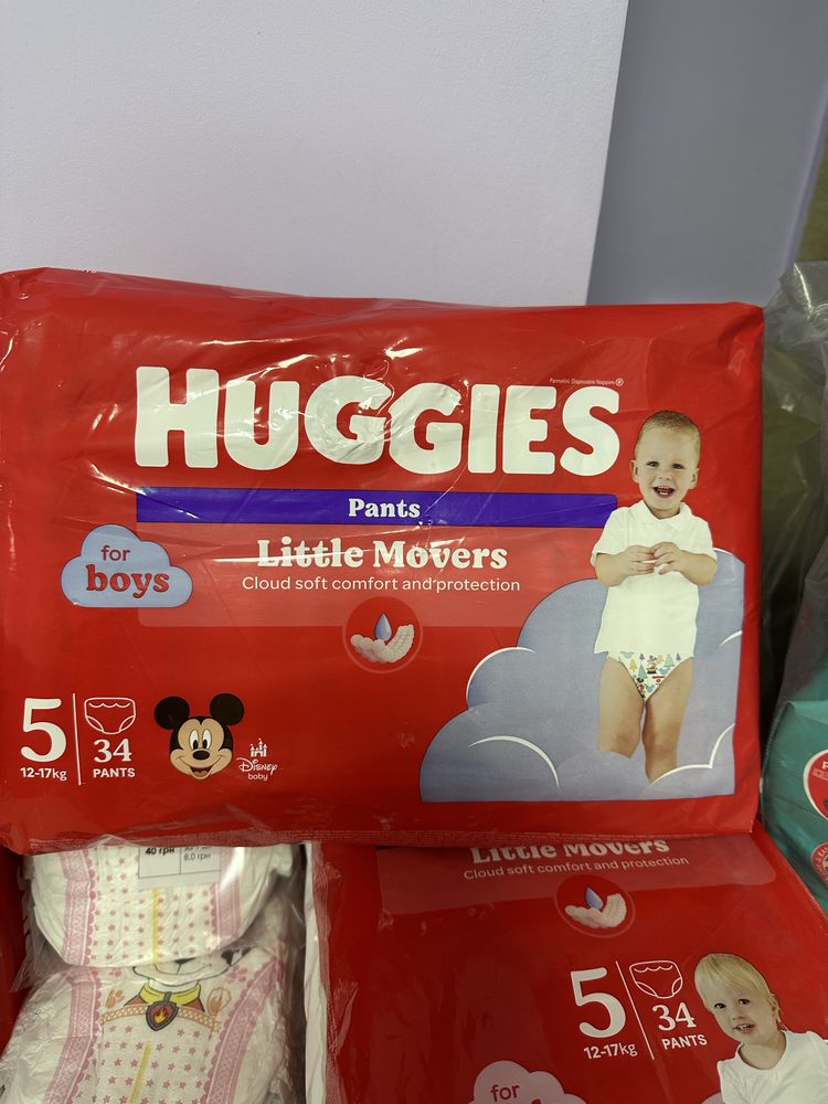 Підгузки та підгузки-трусики Huggies little movers. Розмір 3,4,5,6