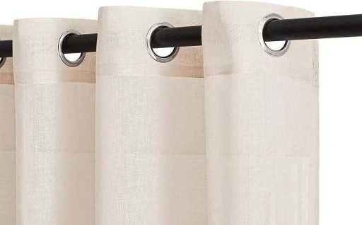 PONY DANCE 2 zasłony o wyglądzie lnu 245x140 cm na przelotkach BEZOWE