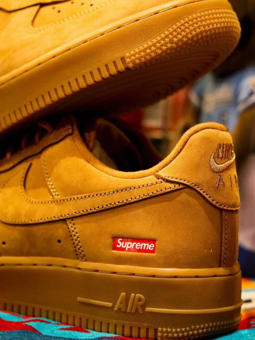 Nowe\Autentyzm*airDamskieNikeForce1Supreme Brązowy UnisexTrampki 37.5