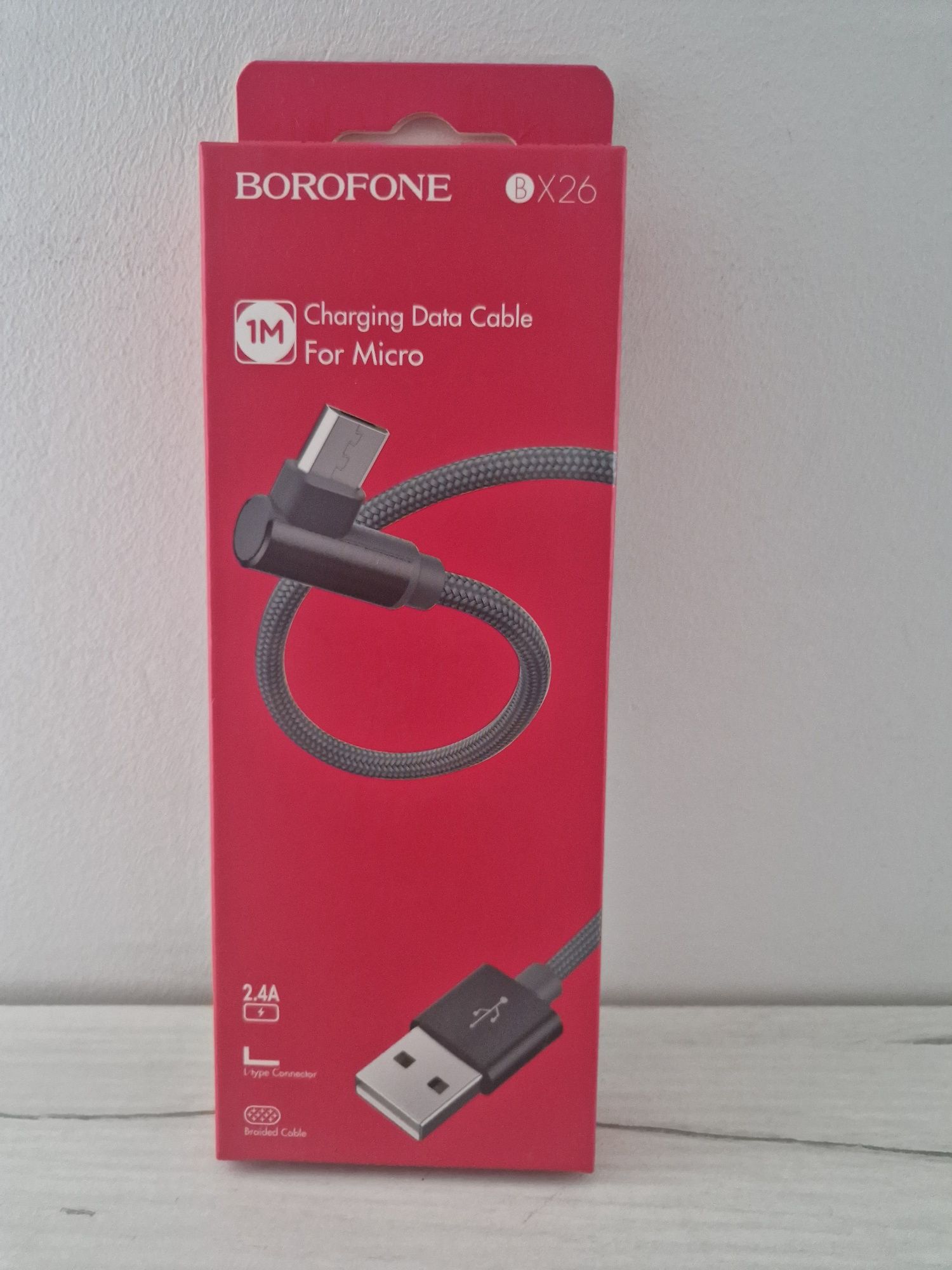 Borofone Kabel BX26 Express - USB na Micro USB - kątowy 2,4A 1 metr sz