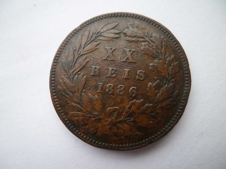 Moeda da Monarquia:  XX Reis 1886 , D. Luis