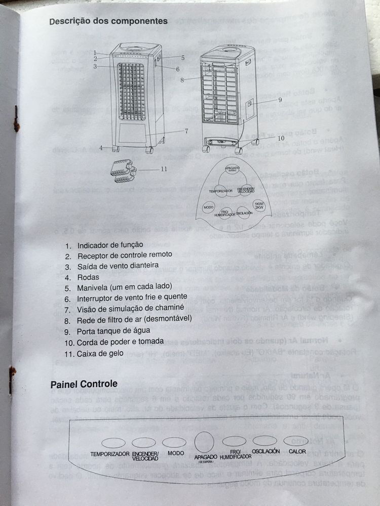 Termoventilador quente - frio / purificador de ar novo