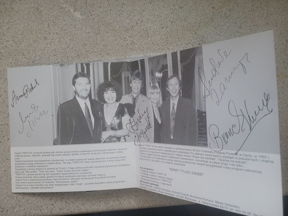 CD Partita "Mamy tylko siebie" 1995 Roja / Autografy całego zespołu