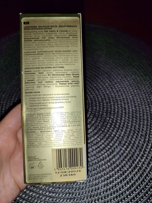 Serum-ampułka snail & caviar K2 Evelina