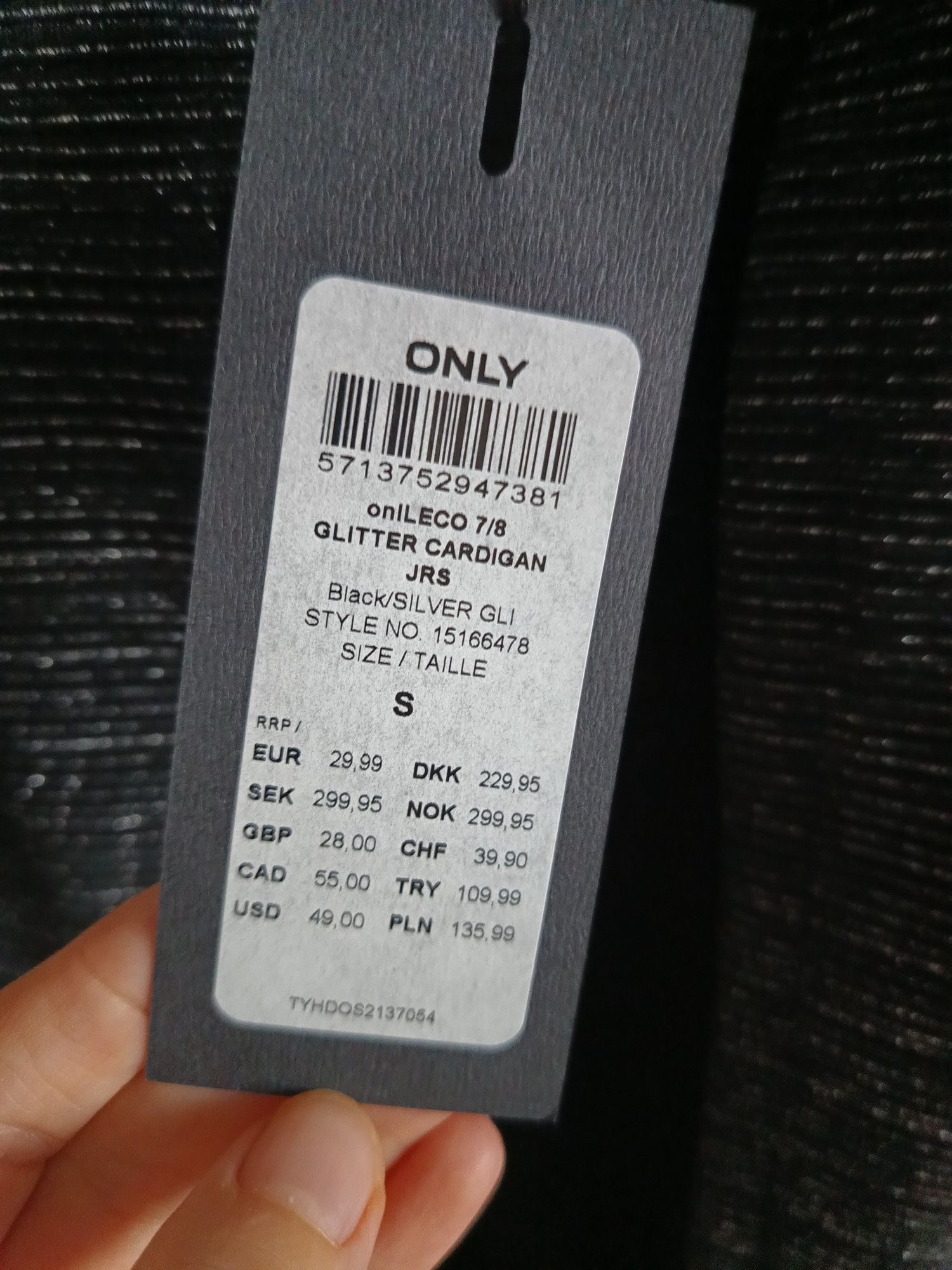 Only narzutka żakiet czarny srebrny elegancki S/M