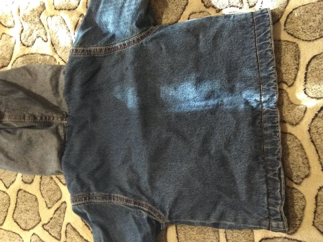 Курточка детская джинсовая. Утепленная. Размер 92. На возраст 1.5-2год