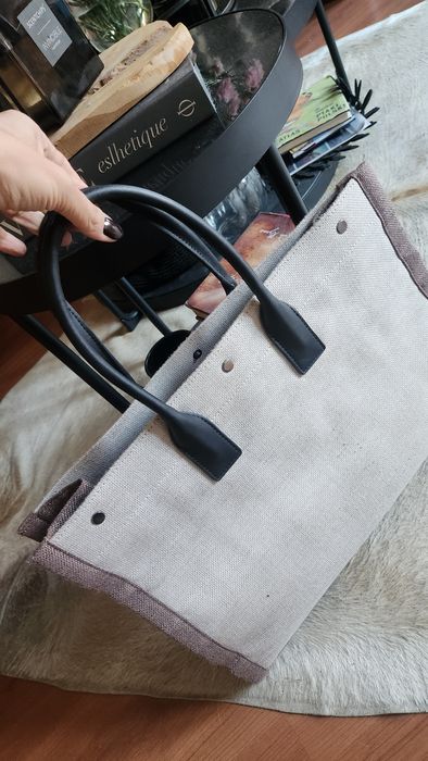 YSL RIVE GAUCHE torba shopper canvas skora