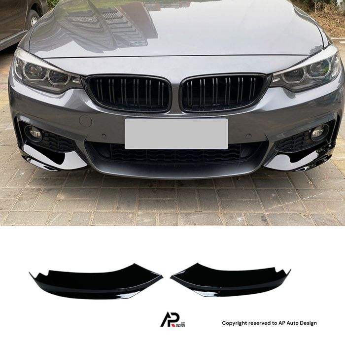 BMW F32 F33 F36 Lip Aba Splitter Frontal Preto brilhante