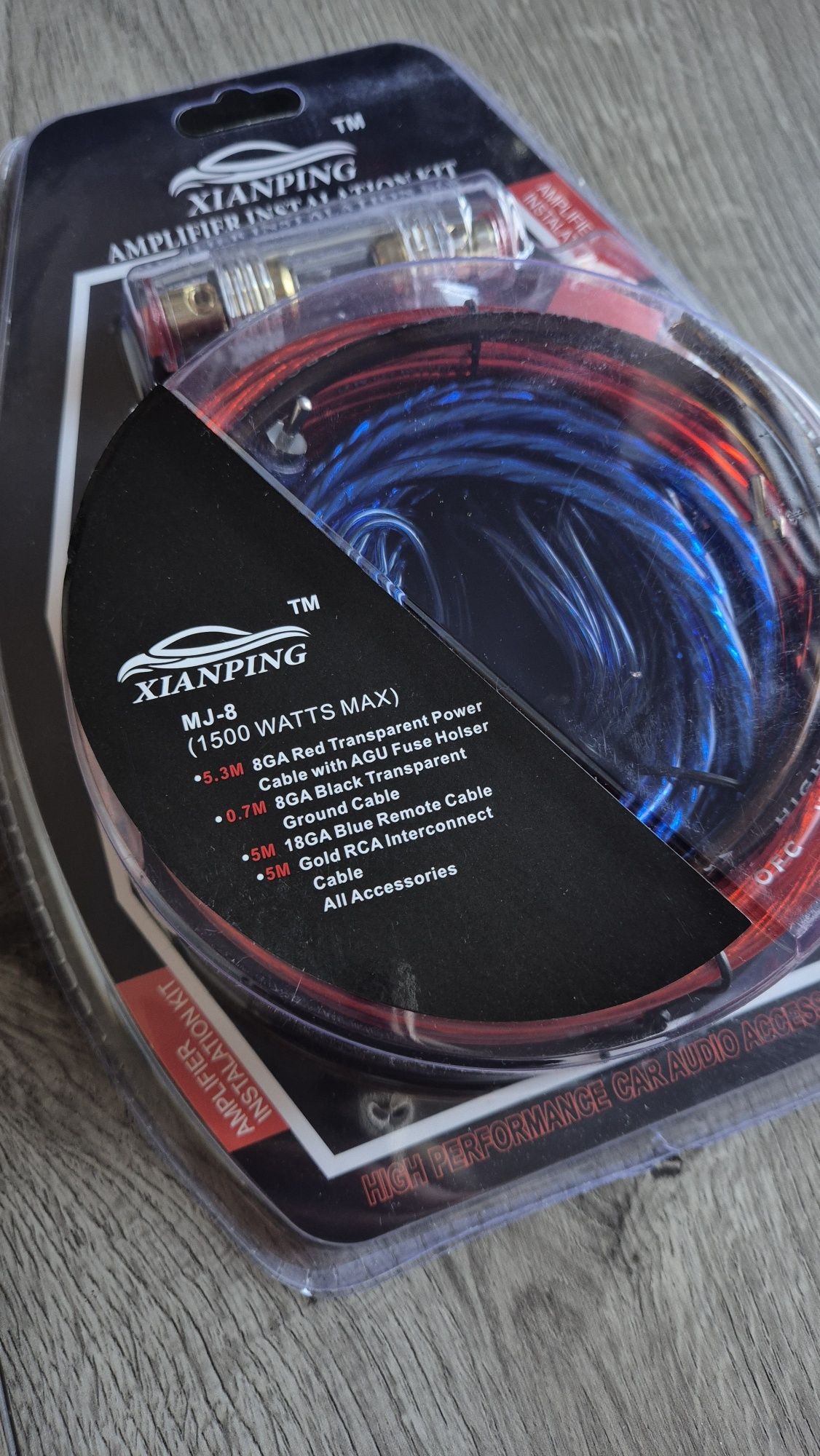 Zestaw kable car audio wzmacniacz