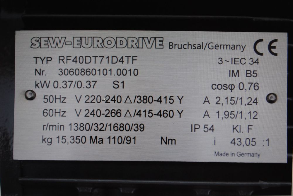 Motoreduktor kołnierzowy 0.37kw. 32obr./min.. SEW!