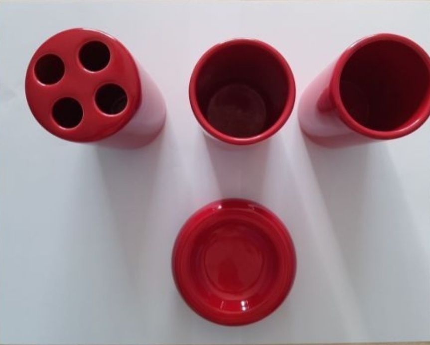 Zestaw komplet akcesoria łazienkowe ceramiczny kubki Castorama