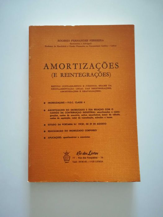 Amortizações (e reintegrações). Estudo contabilístico e jurídico