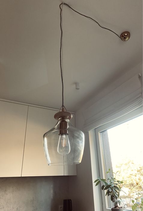 Lampa wiszaca dekoracyjna szklana klosz szklany