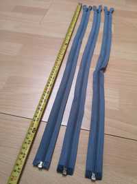 3 x Zamek długi 65 cm jeansowy błyskawiczny denim niebieski