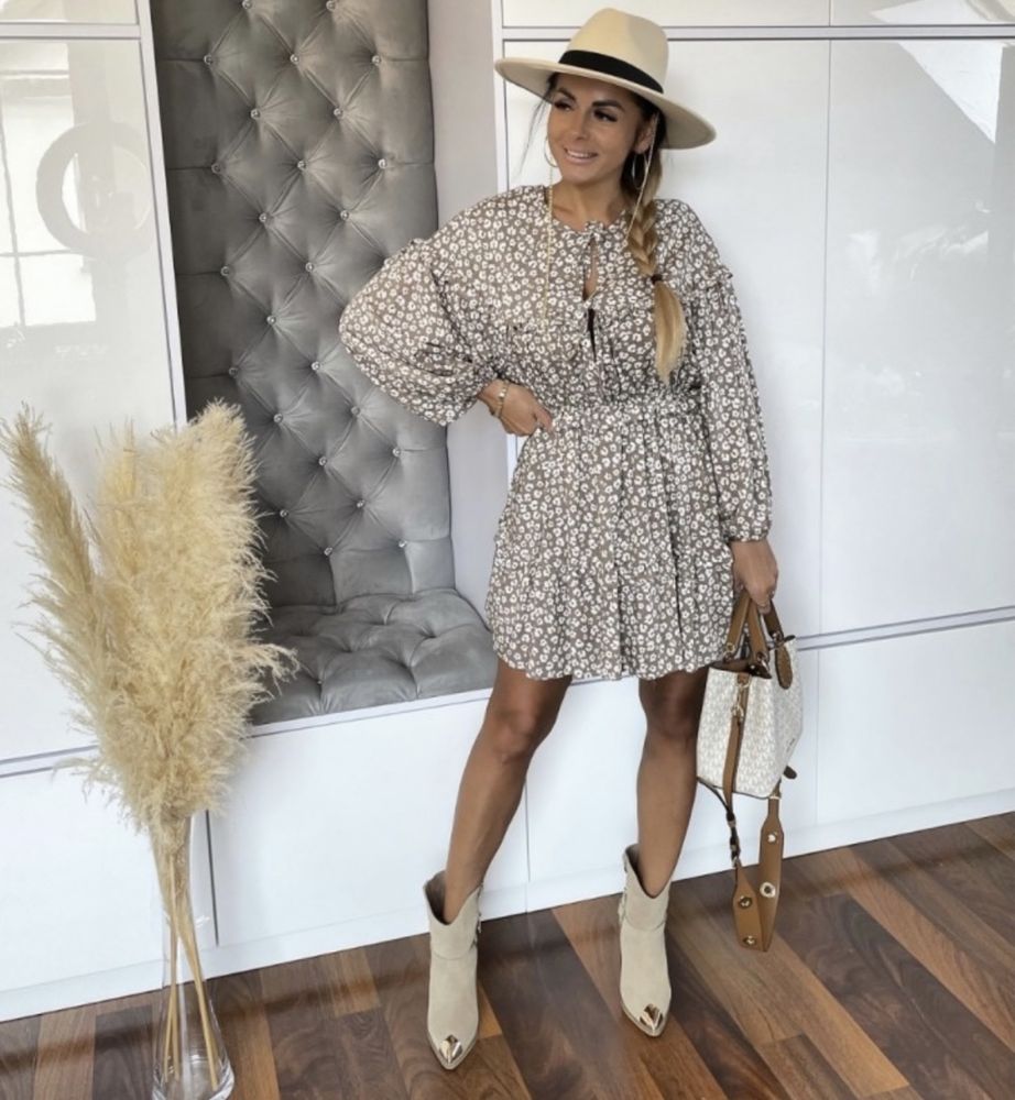 Sukienka hiszpanka Boho Lila LOU Uni