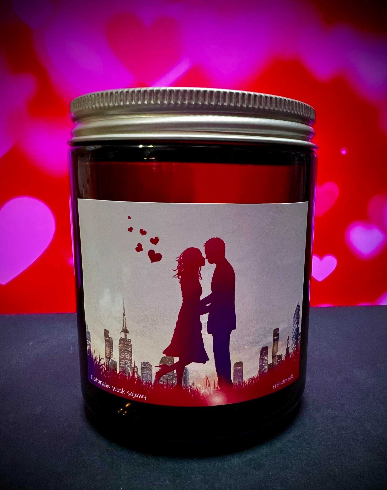 Świeca sojowa Walentynkowa HANDMADE 200 ml