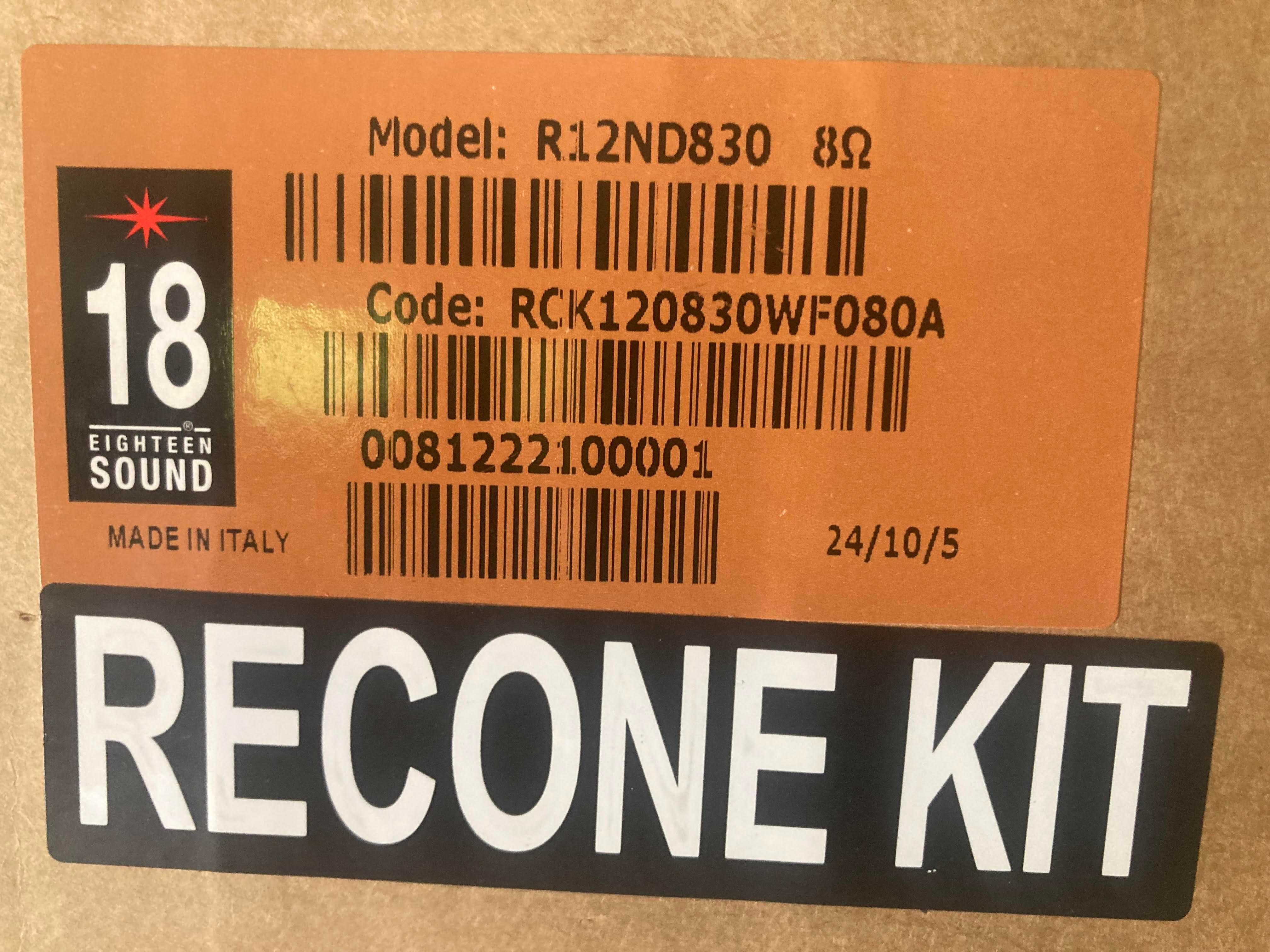 Recone kit Eighteen Sound R12ND830 zestaw naprawczy