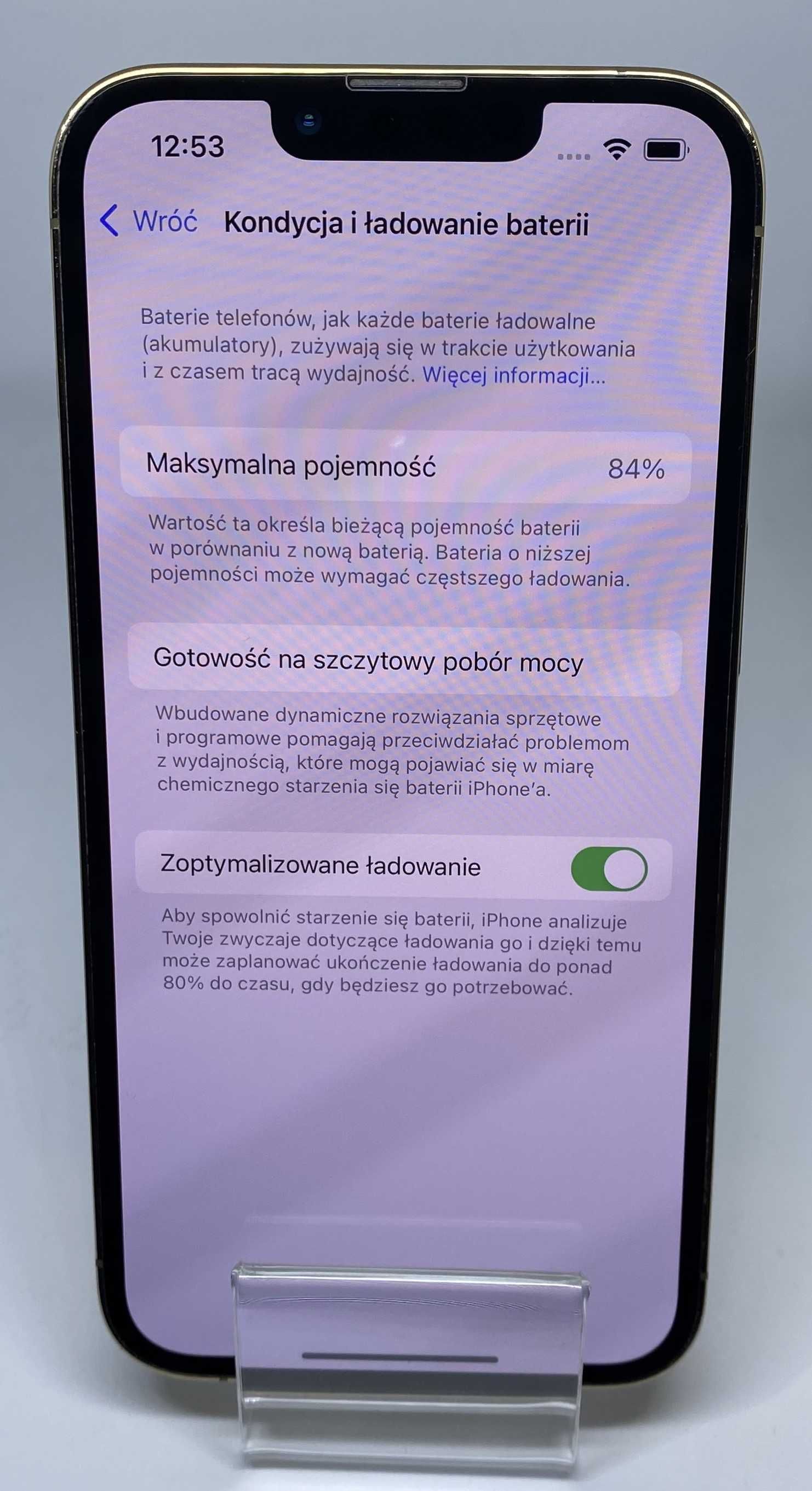 Telefon iPhone 13 Pro złoty 256BG 84%, GWARANCJA!