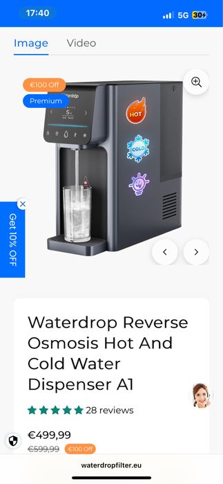 Purificador de Água Premium - Osmose Reversa com Agua Quente e Fria