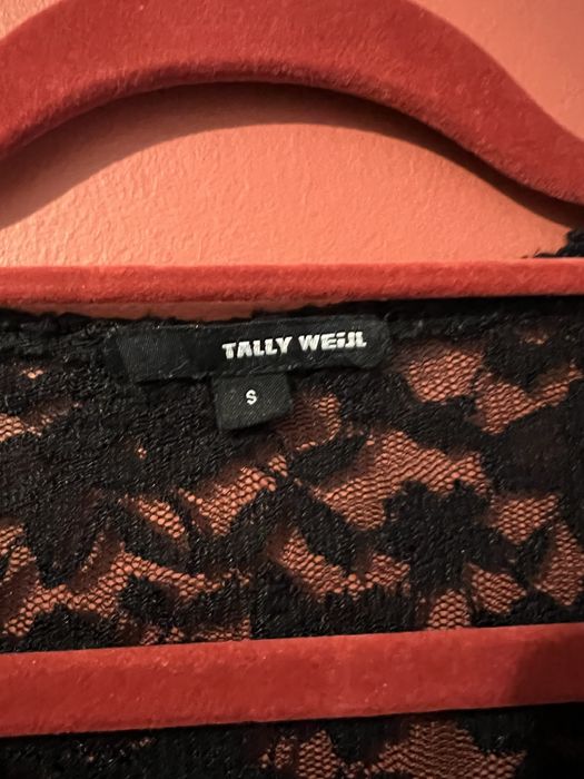 bluzka koronkowa koronka róże crop top Tally Weijl S