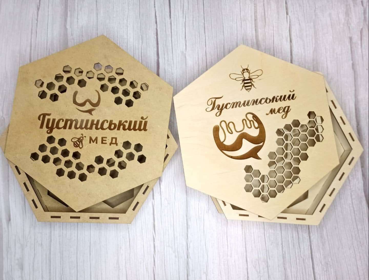 Коробки для меду з вашим логотипом, з фанери дерева та мдф