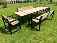 Meble ogrodowe/tarasowe w stylu LOFT. Metal-Drewno