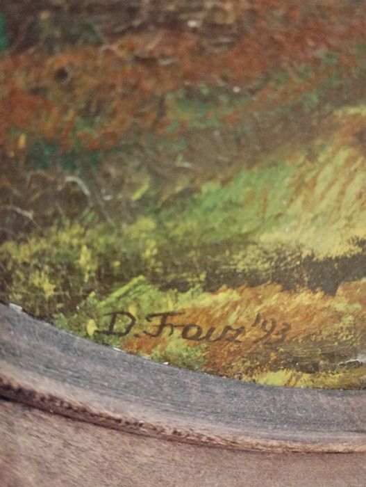 Oryginalny obraz w pięknej drewnianej ramie