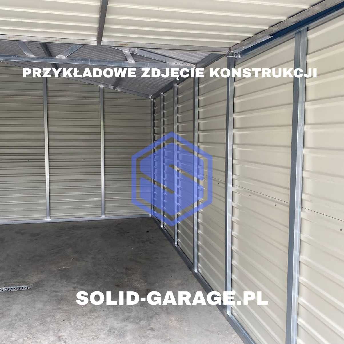 Garaż drewnopodobny blaszany magazyn na meble narzędzia garaz 8x6m