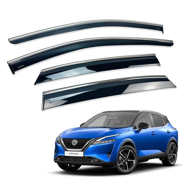 Nissan Qashqai J12 III 2021+ ВІТРОВИКИ з хромом на скотчі