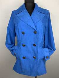 Niebieski Dwurzędowy Płaszcz Damski BHS Rozmiar XL