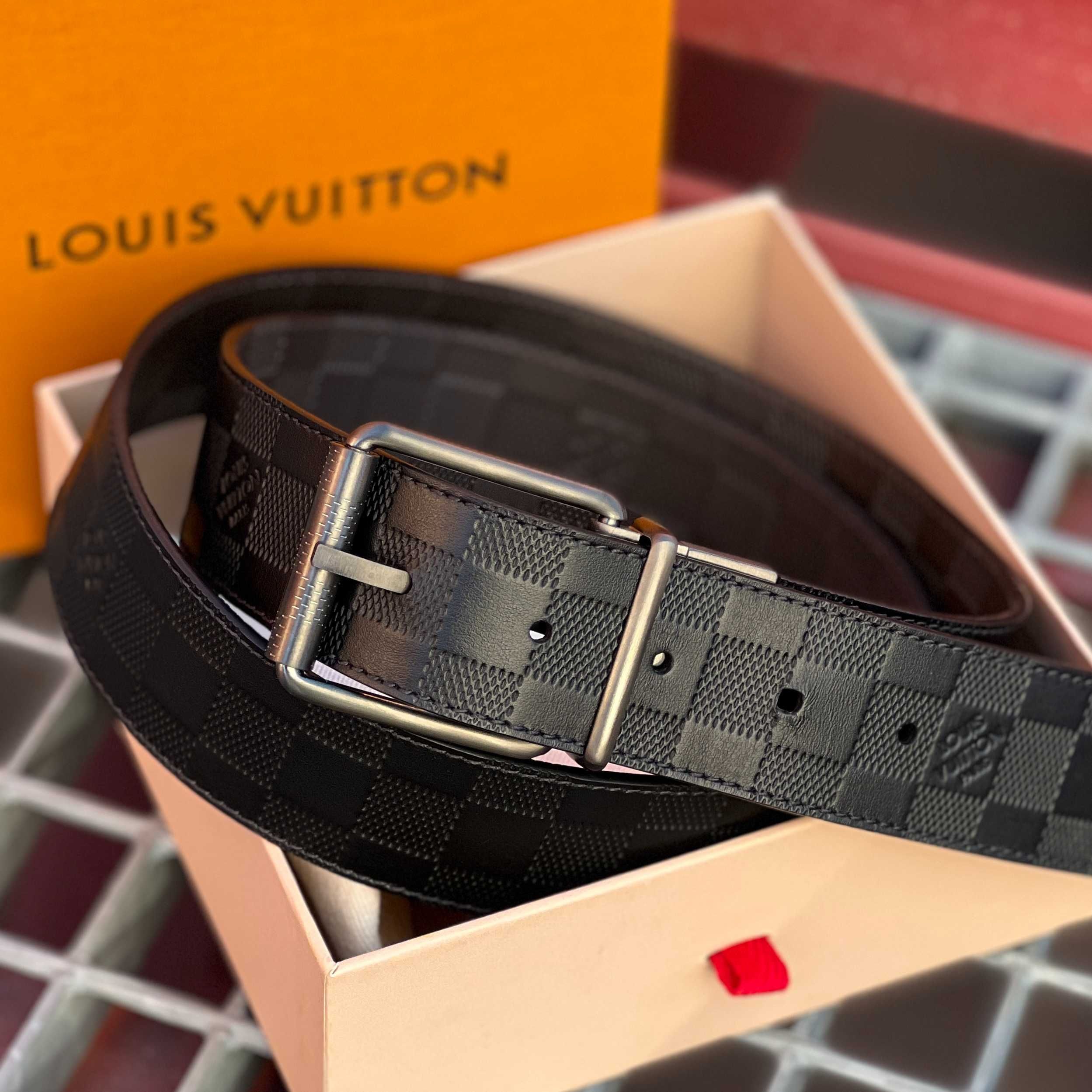 Мужской ремень Louis Vuitton, пояс двухсторонний Луи Виттон