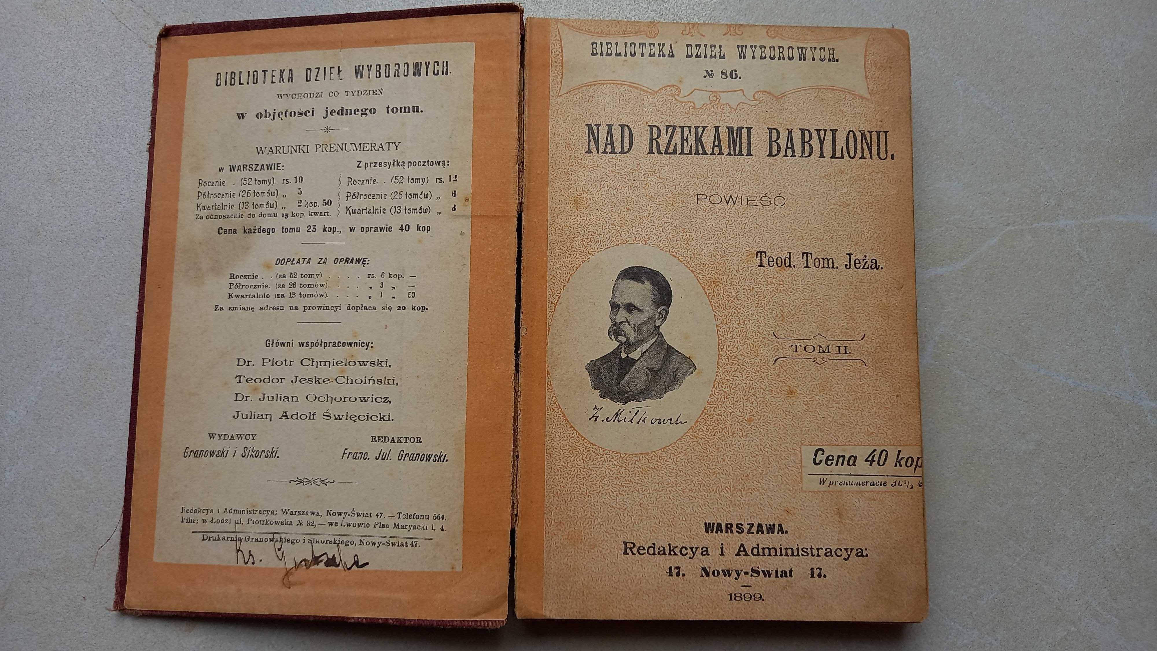 Nad rzekami Babylonu Tom II Teodor Tomasz Jeż 1899 r.