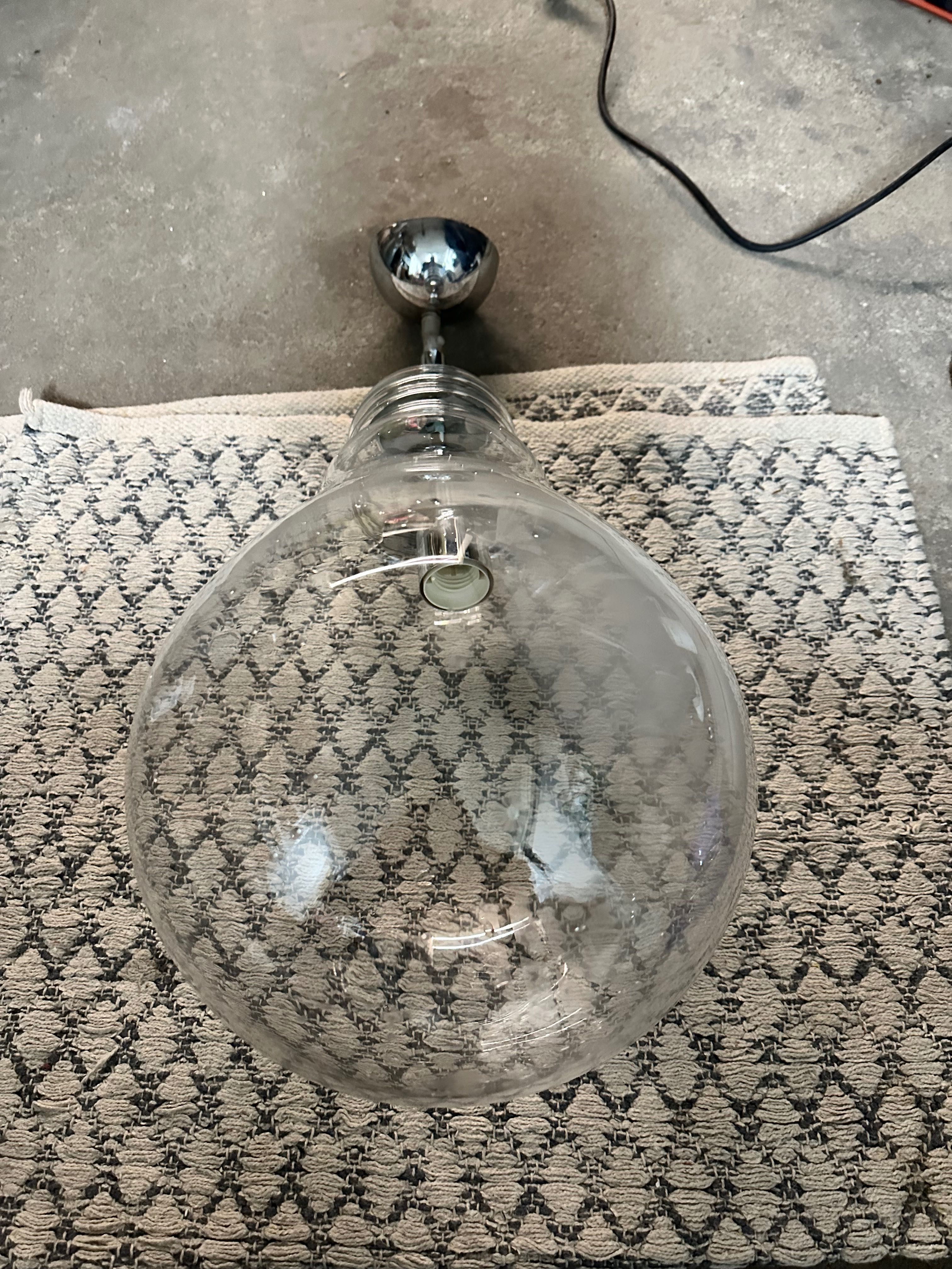 Lampa szklana kula duża wisząca