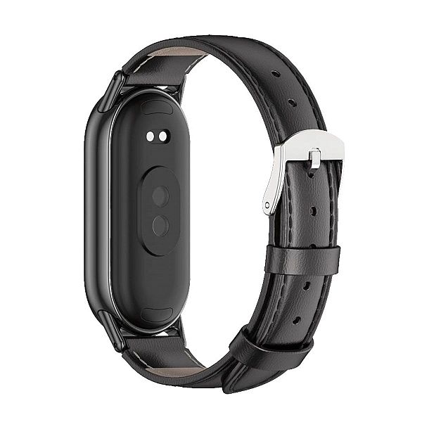 Pasek Tech-Protect Leatherfit na Xiaomi Smart Band 8 / 8 NFC - czarny