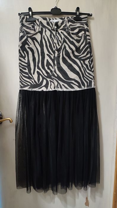 Джинсова спідниця з фатіном сіткою