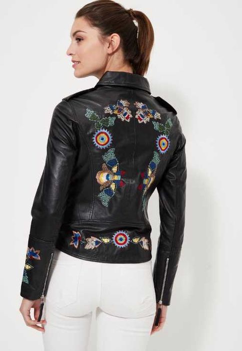 Новая косуха с вышивкой ISACO, Италия. IT40 (XS-S) куртка кожа оригин