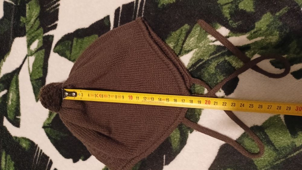 Czapka zimowa brązowa zawiazywana