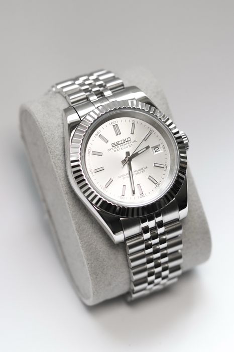 Zegarek Custom Seiko Mod Datejust White