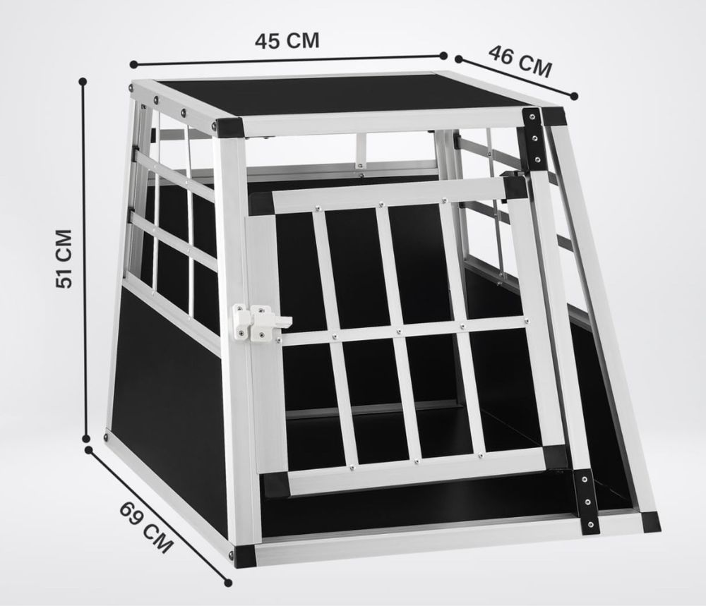 Transportadora para Carro Aluminio Caes com Cama Impermeavel de Couro