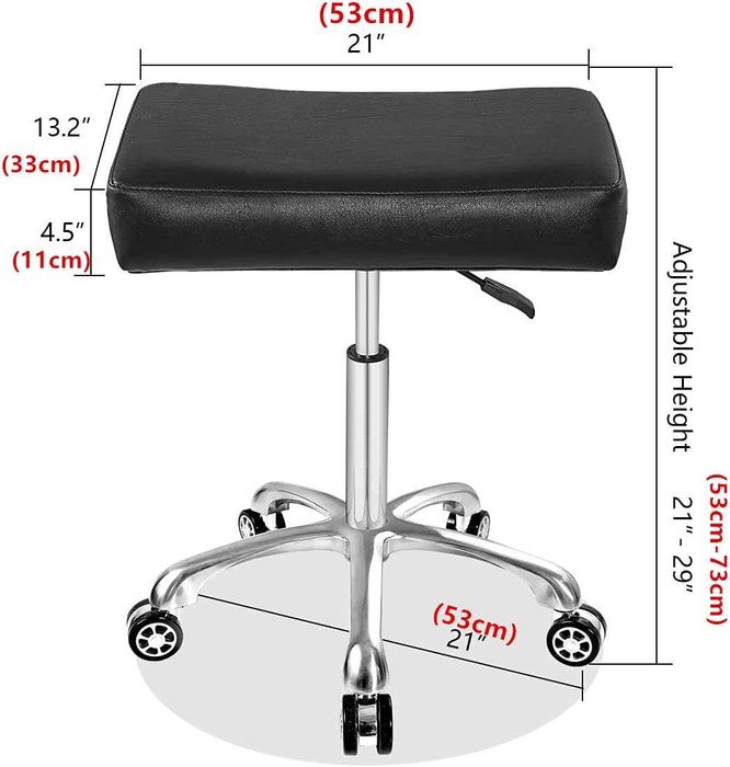 Стілець прямокутний чорний на колесах Antlu,спа- масажного-салон