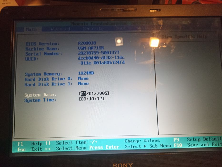 Ноутбук Sony vaio читай опис.