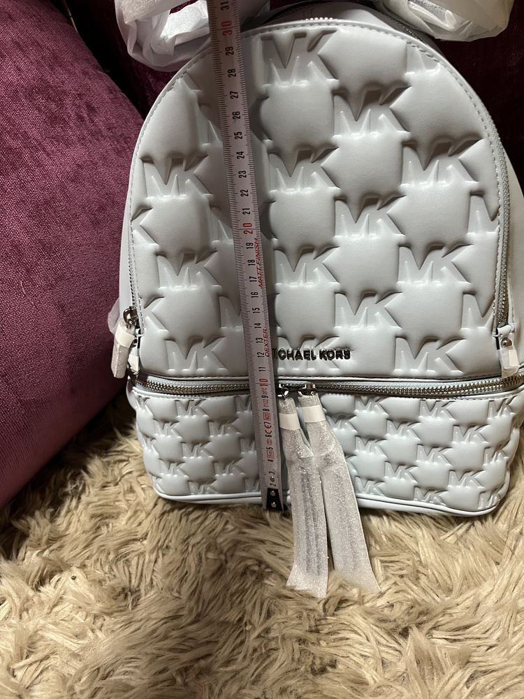 Michael Kors rhea zip backpack błękitny plecak plecaczek średni