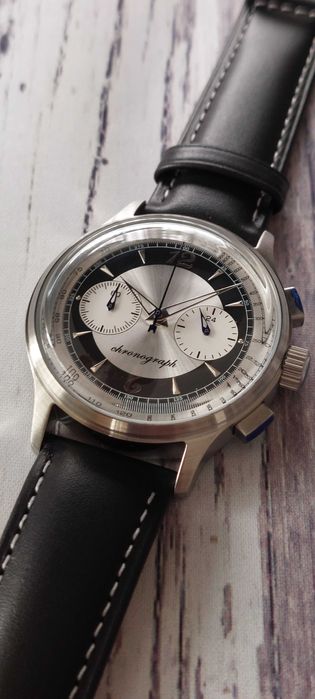 Kwarcowy chronograf Aimimo, Heritage Tuxedo homage (Seiko VK64)