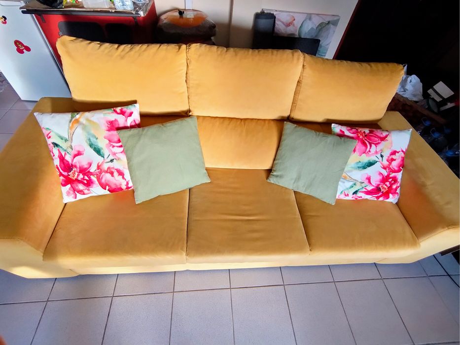 Sofa de 3 lugares com chaise longue amovivel