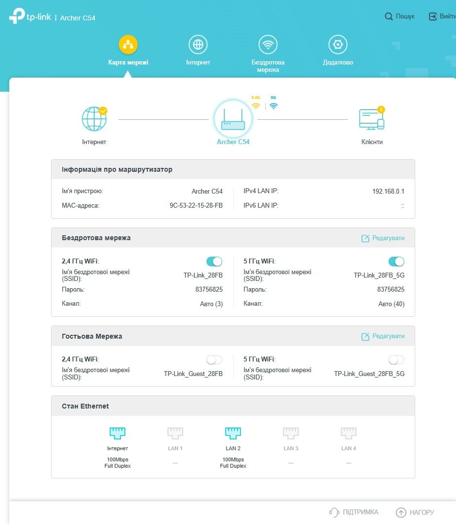 Tp-link Archer c54  WiFi 5 AC1200