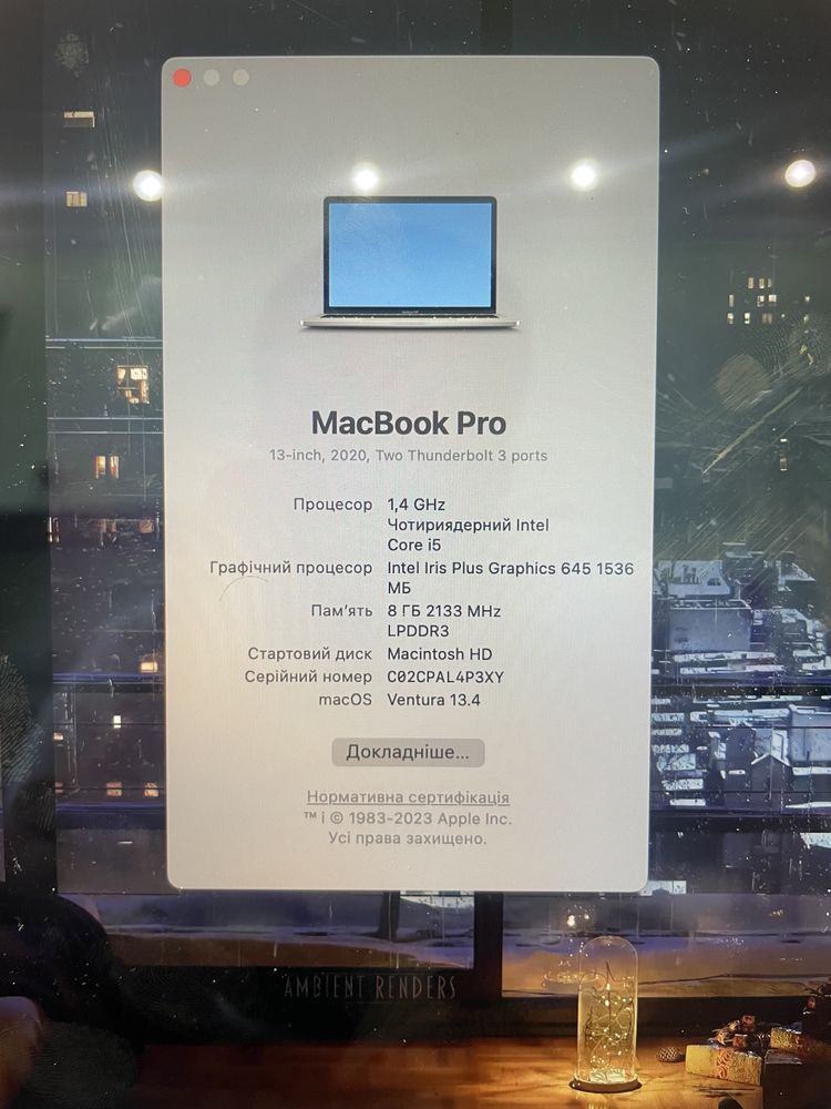 Macbook Pro A2289 13’3 i5