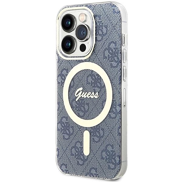 Etui Guess IML 4G MagSafe na iPhone 15 Pro - niebieskie