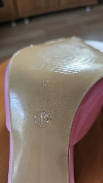 Sexy klapki na szpilce nr 40 różowe - nowe