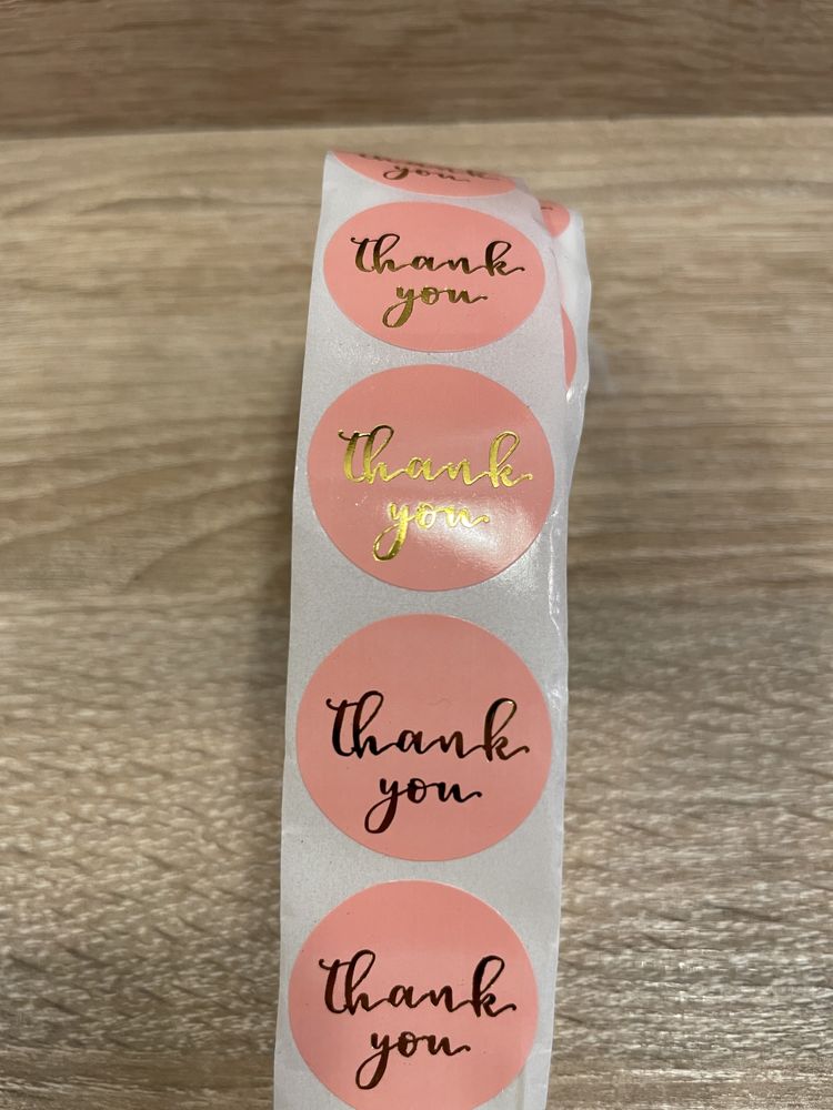 Autocolantes / Stickers em rolo "thank you" para Festas / Neg